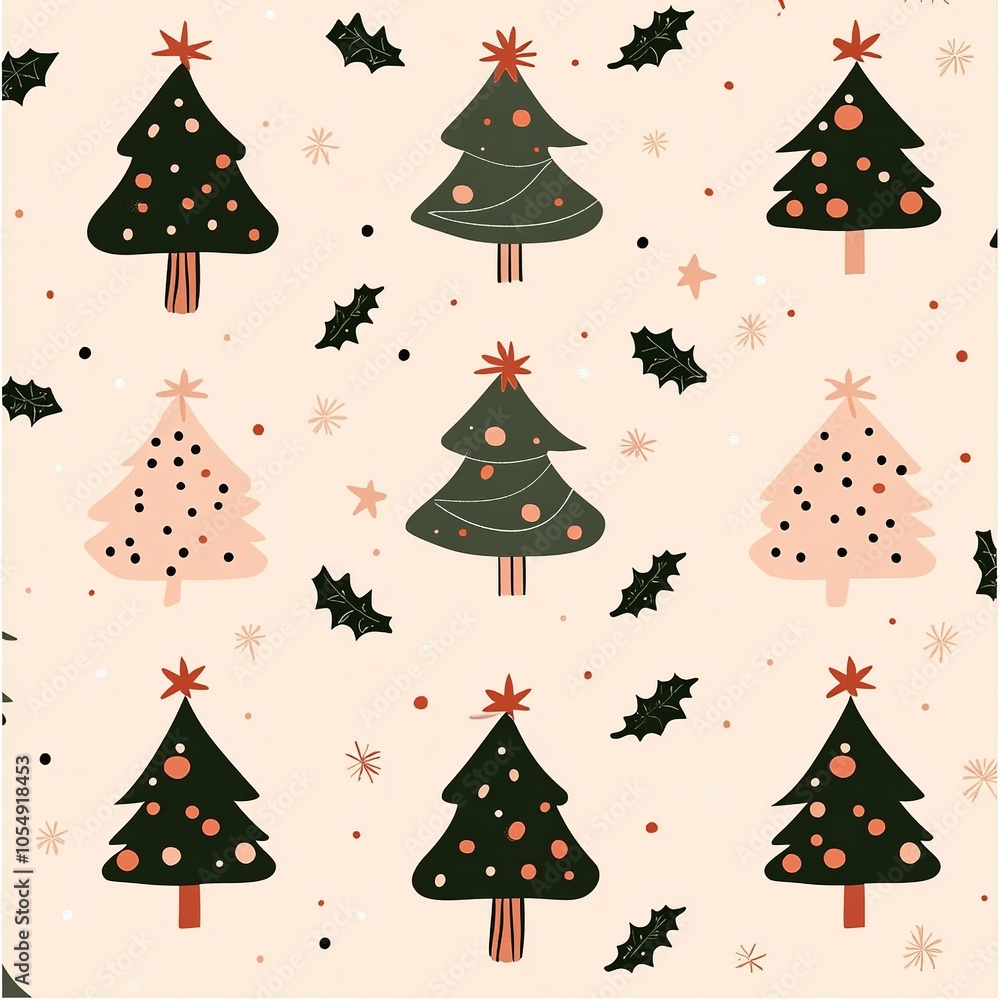 Seamless Christmas Tree Pattern Festive Holiday Design Seamless Christmas Tree Pattern Festive Holiday Design