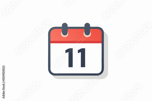 Calendar with 11 day simple icon vector design