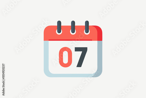 Calendar with 07 day simple icon vector design