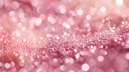 Abstract blur pink glitter sparkle defocused bokeh light background.