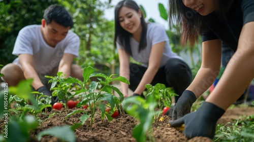 A group of Asian entrepreneurs develops green business models that emphasize sustainability and environmental responsibility.