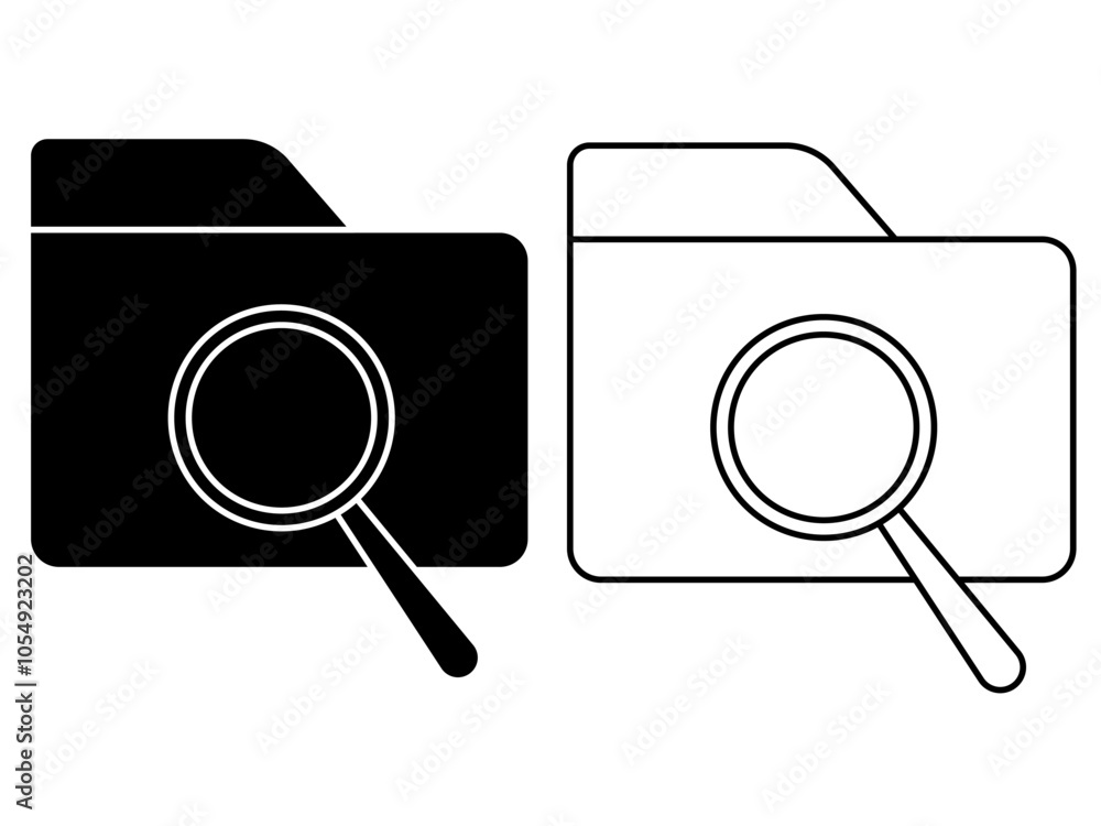 Search file icon outline style design. Search file icon vector illustration. isolated on white background. Search file icon outline style design. Search file icon vector illustration. isolated on white background.