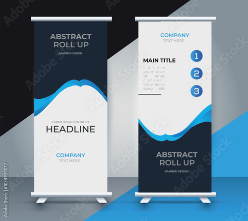 modern roll up banner template with abstract design