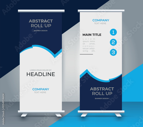 modern roll up banner template with abstract design