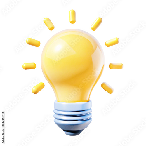 Light Bulb with Sparks 3d cartoon style illustration