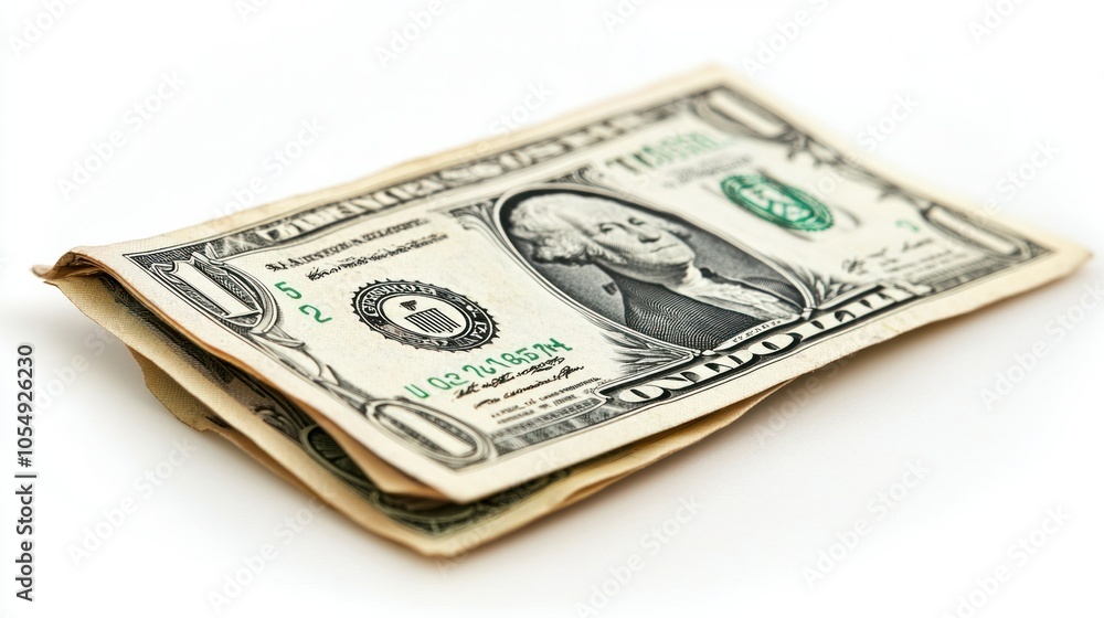 Scattered US dollar banknotes floating, isolated with a white background Scattered US dollar banknotes floating, isolated with a white background