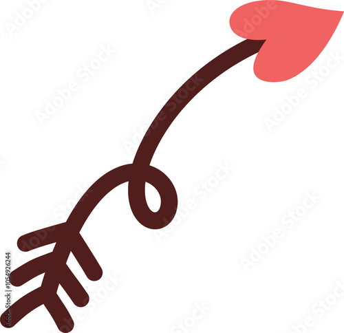 curvy arrow with heart tip