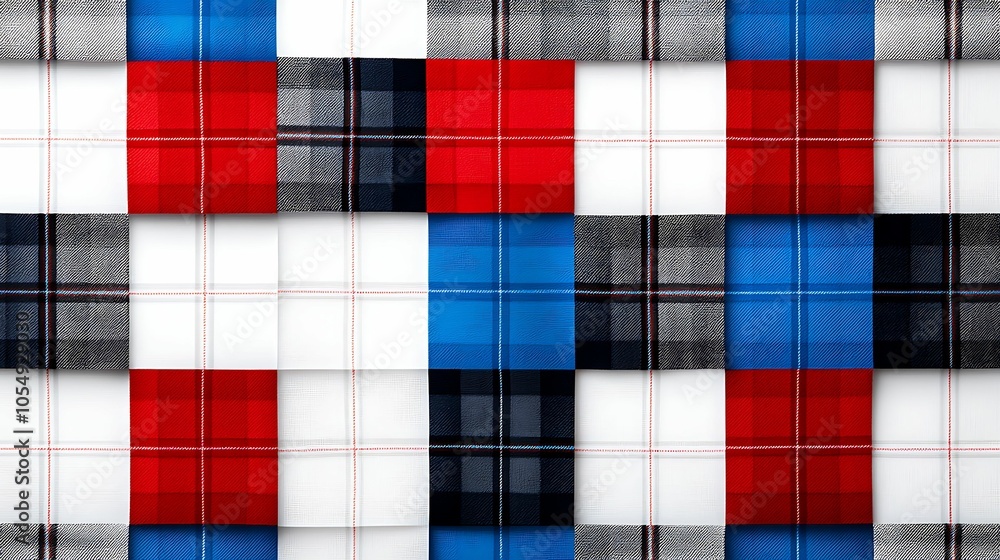 Fototapeta premium Vibrant and bold patchwork design a captivating blend of colors and textures in modern textile art