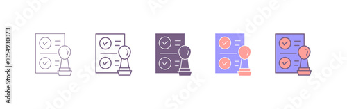 approval, consent, qualified icon. Approval stamp line icon, allow and stamper, rubber stamp sign