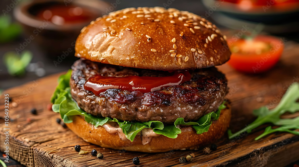 beef cotlet burger with sauce beef cotlet burger with sauce
