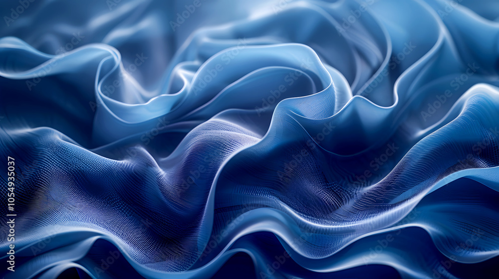 Fototapeta premium Soft Blue Waves with Ripples in Gentle Background