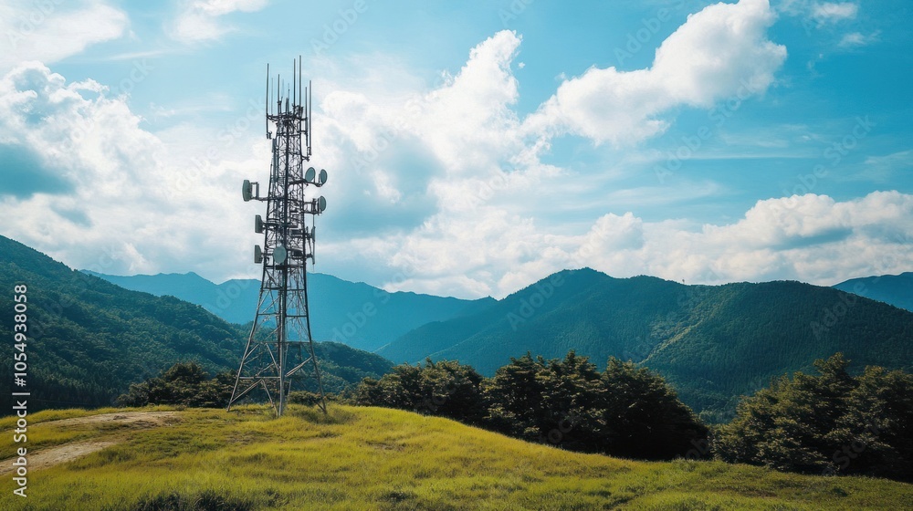 Rural communication technology, symbolizing the spread of communication to remote areas. Rural communication technology, symbolizing the spread of communication to remote areas.