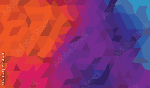 Orange, purple, and blue gradient style low polygonal shape abstract origami background for your business use