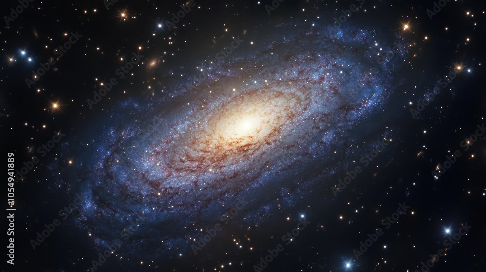 Naklejka premium Ultra-diffuse galaxy, with faint stars spread out over a large area of space.