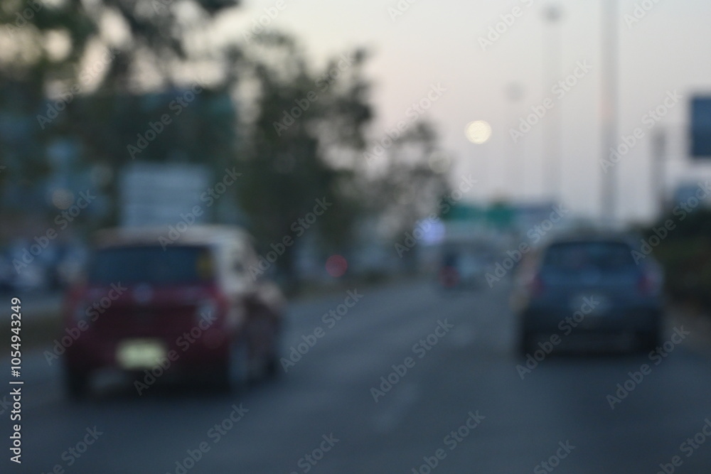 traffic jam in the city, blurred image traffic jam in the city, blurred image