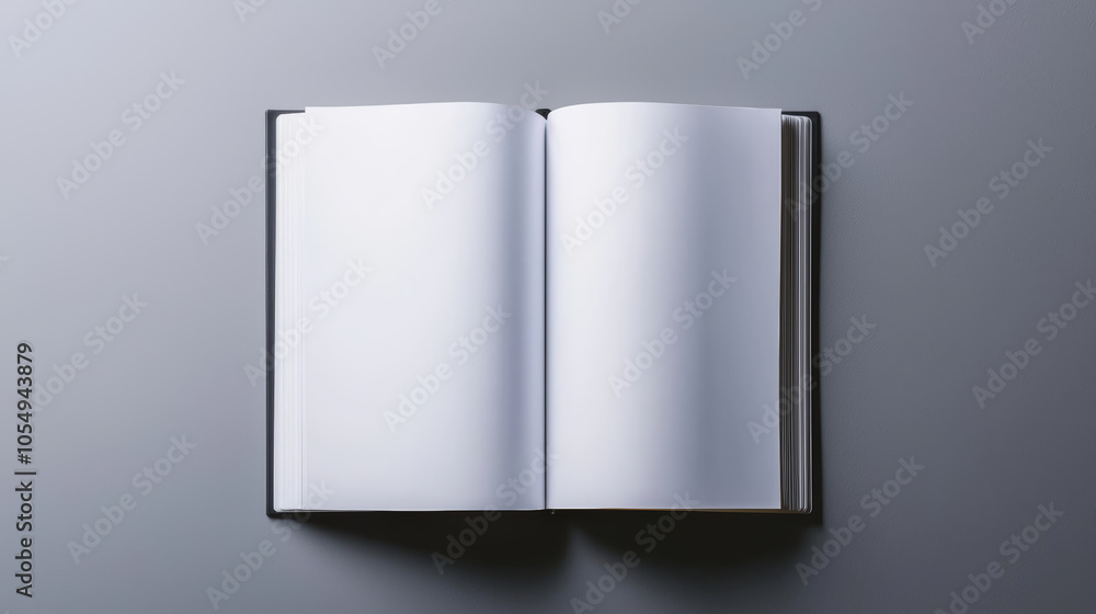 open blank magazine on gray surface, inviting creativity and ideas open blank magazine on gray surface, inviting creativity and ideas