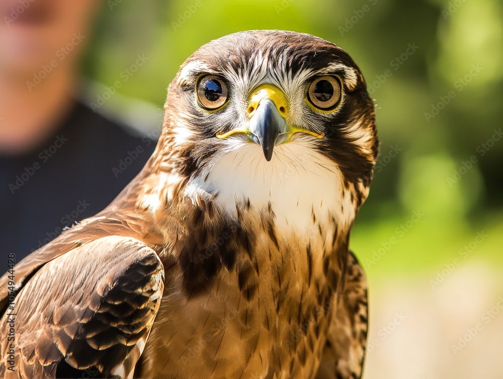 Naklejka premium A wildlife rehabilitation program that focuses on returning rescued birds of prey to the wild after medical treatment.
