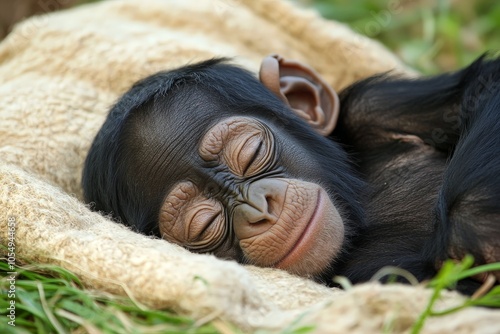 A wildlife sanctuary dedicated to rescuing and protecting orphaned and injured primates, such as chimpanzees and gorillas. photo