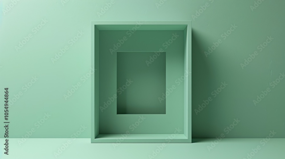 Light pastel green surface with a single thin line forming a square in the center, maintaining a balanced and minimal design Light pastel green surface with a single thin line forming a square in the center, maintaining a balanced and minimal design