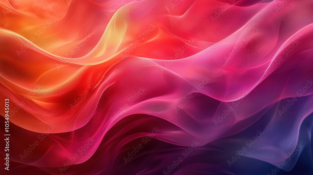A vibrant swirl of colors depicting smooth, flowing waves in shades of red, orange, and purple, creating an abstract artistic background A vibrant swirl of colors depicting smooth, flowing waves in shades of red, orange, and purple, creating an abstract artistic background