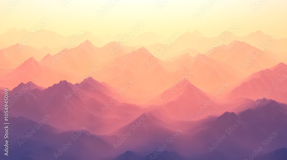 Fototapeta premium Peaceful Mountain View with Gentle Soft Focus Lighting