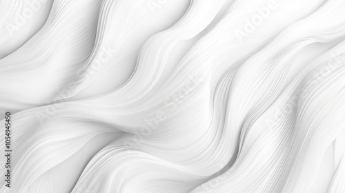 Soft White Waves on a Textured Background. A serene and elegant abstract design featuring flowing white waves against a smooth, textured surface, ideal for calm aesthetics.