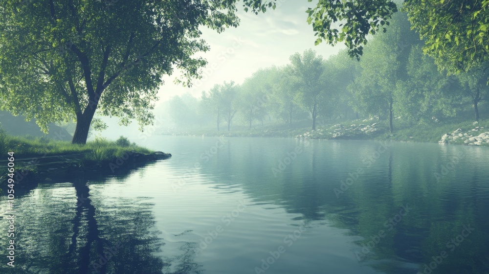 Serene Landscapes with Soft Focus and Subtle Lighting Serene Landscapes with Soft Focus and Subtle Lighting