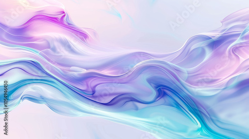 Abstract purple cyan pastel fluid texture wave background.