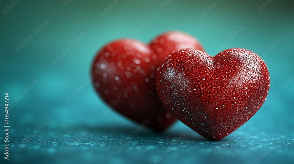 Fototapeta premium A Beautiful Display of Sparkling Hearts Representing Love and Affection