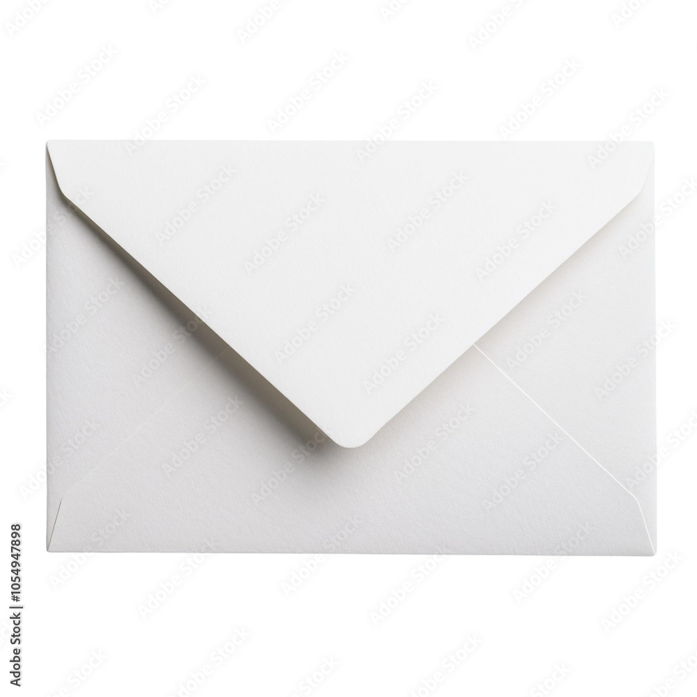 White envelope on white isolated background transparent background White envelope on white isolated background transparent background