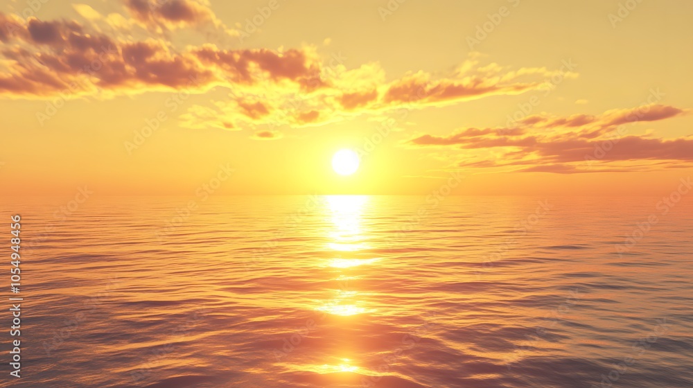 Fototapeta premium Golden Sunset Over a Calm Sea