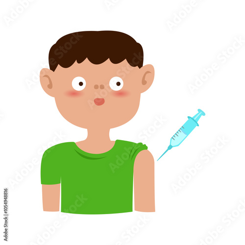 polio injection vaccine for child. poliomyelitis disease concept