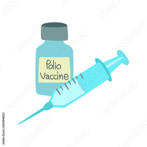 polio injection vaccine for child. poliomyelitis disease concept