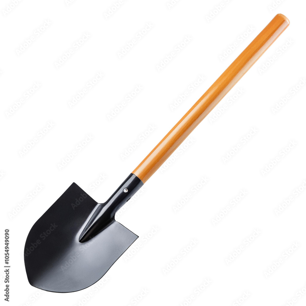 Garden shovel, white isolate background transparent background Garden shovel, white isolate background transparent background