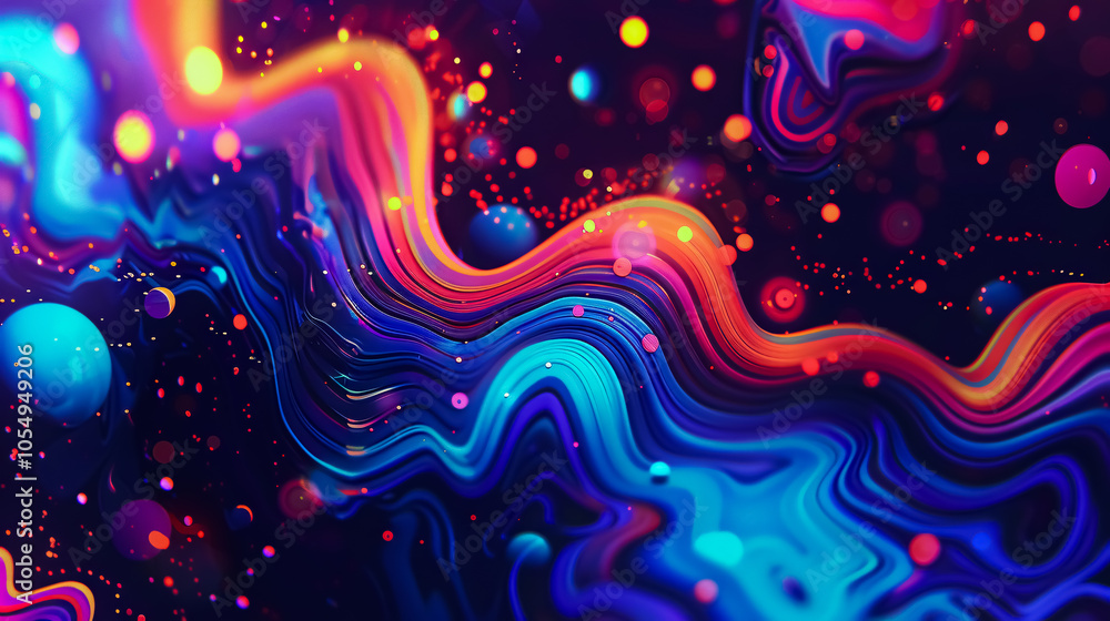 Abstract retro-style groovy glow-in-the-dark neon psychedelic background. Abstract retro-style groovy glow-in-the-dark neon psychedelic background.