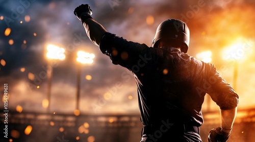 Baseball Player Celebrating Home Run