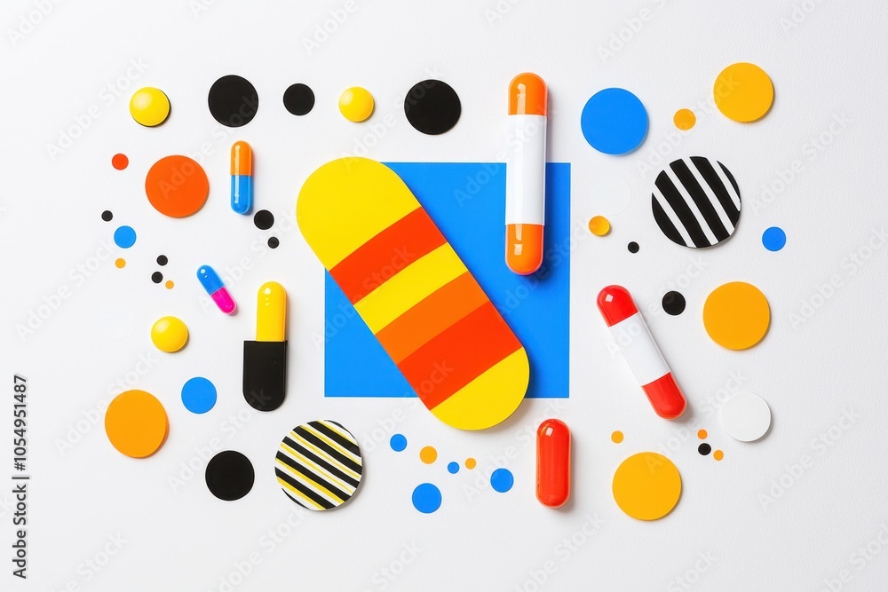 Vibrant creative health motifs a bold expression of wellness and colorful design Vibrant creative health motifs a bold expression of wellness and colorful design