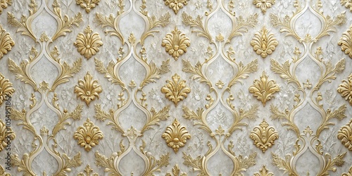 white and gold textured wall