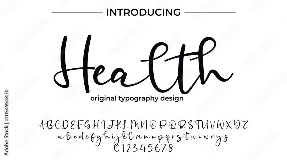 Health Font Stylish brush painted an uppercase vector letters, alphabet, typeface Health Font Stylish brush painted an uppercase vector letters, alphabet, typeface