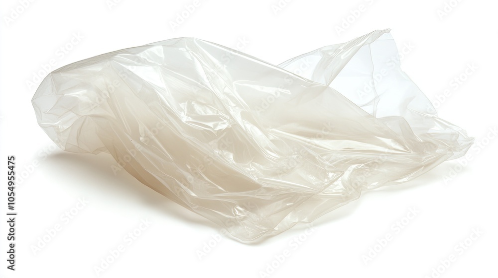 Transparent Plastic Wrap on White Background Transparent Plastic Wrap on White Background