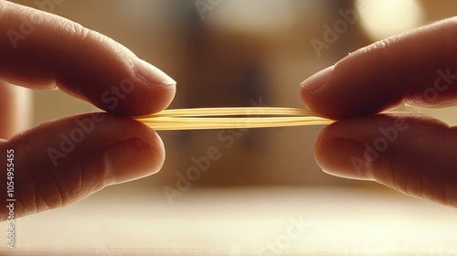 Stretching a Rubber Band Between Two Fingers photo