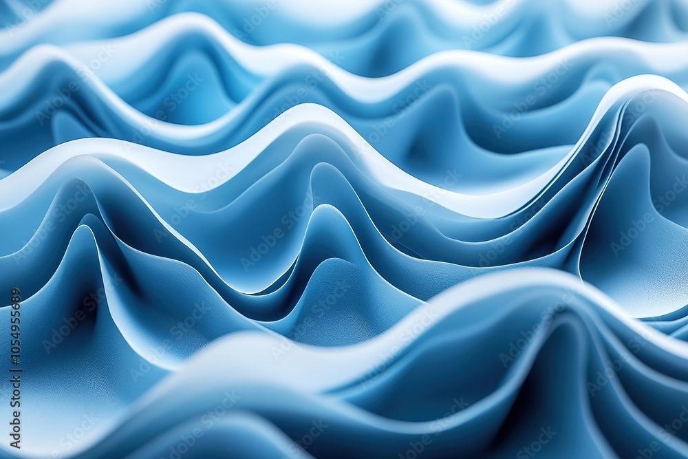 Obraz premium Abstract blue and white wave pattern background.