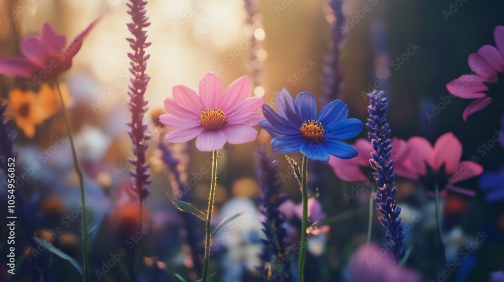 Vibrant Garden Flowers in Natural Light Vibrant Garden Flowers in Natural Light