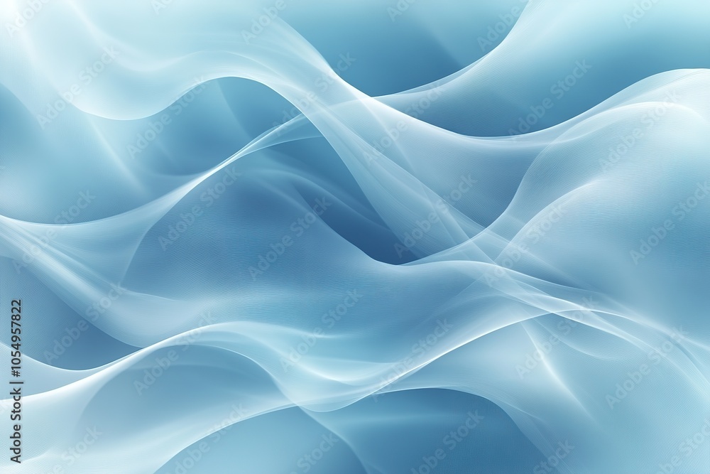 Obraz premium Abstract blue background with white flowing lines.