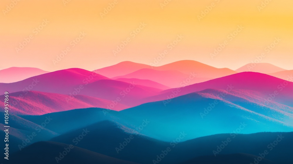 Vibrant Mountain Ranges with Diffused Lighting Effects