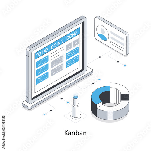 Kanban isometric stock illustration Eps 10 File