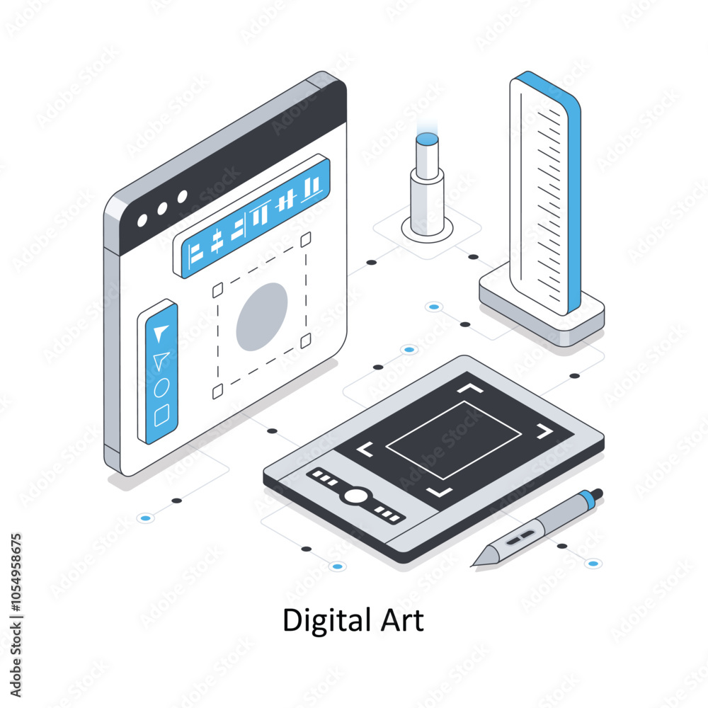Digital Art isometric stock illustration Eps 10 File Digital Art isometric stock illustration Eps 10 File