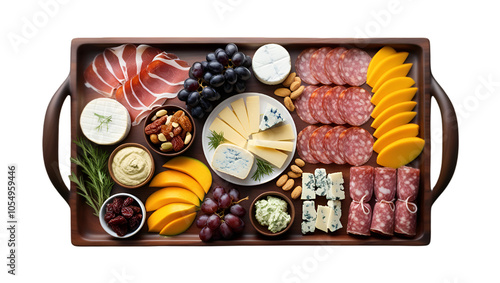 A Rich Display of Cheeses, Meats, and Fresh Fruits