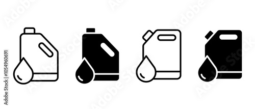 Engine oil icon vector set. Containing fuel, oil canister symbol