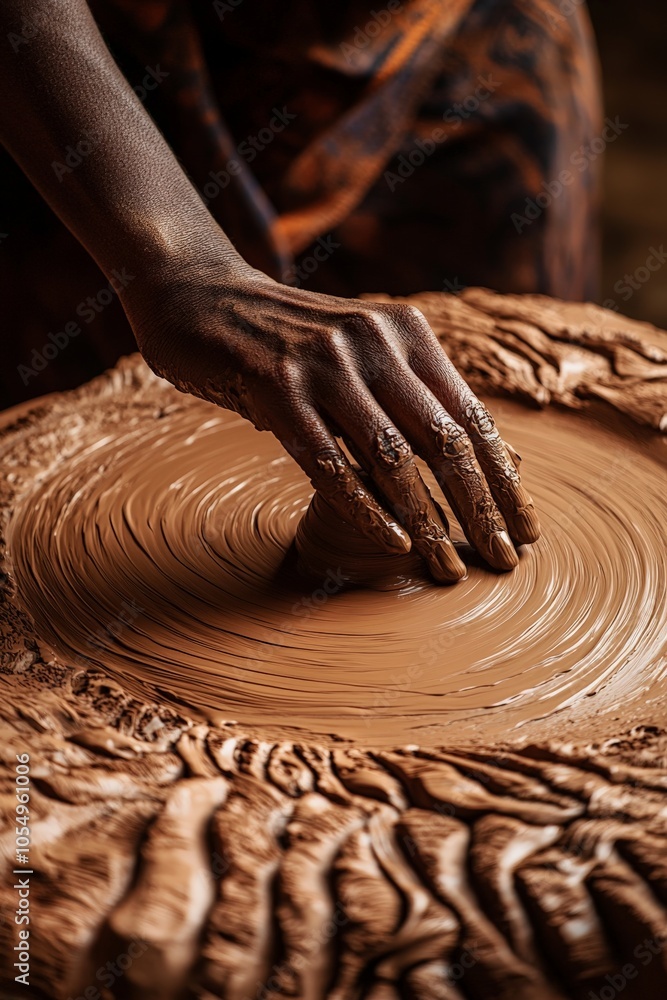 a young woman sculpting with clay on a potters wheel a young woman sculpting with clay on a potters wheel